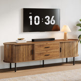 70" TV Stand, Modern Media Console with Storage and Sliding Tambour Door Tribesigns 3