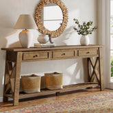70.8" Console Table, Long Sofa Table Behind Couch with 3 Storage Drawers 3