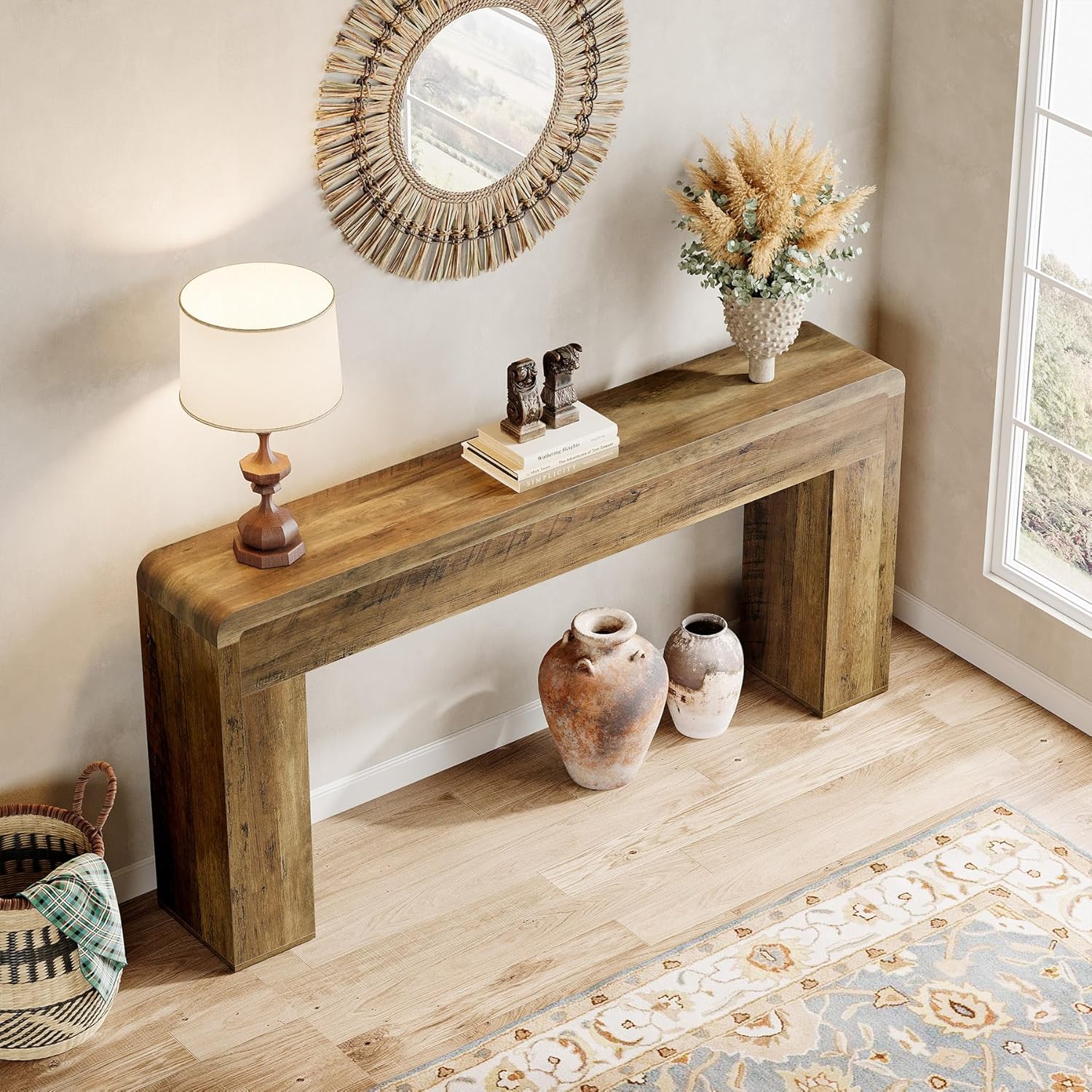70.9" Console Table, Wooden Sofa Table Entryway Console Foyer Table Tribesigns