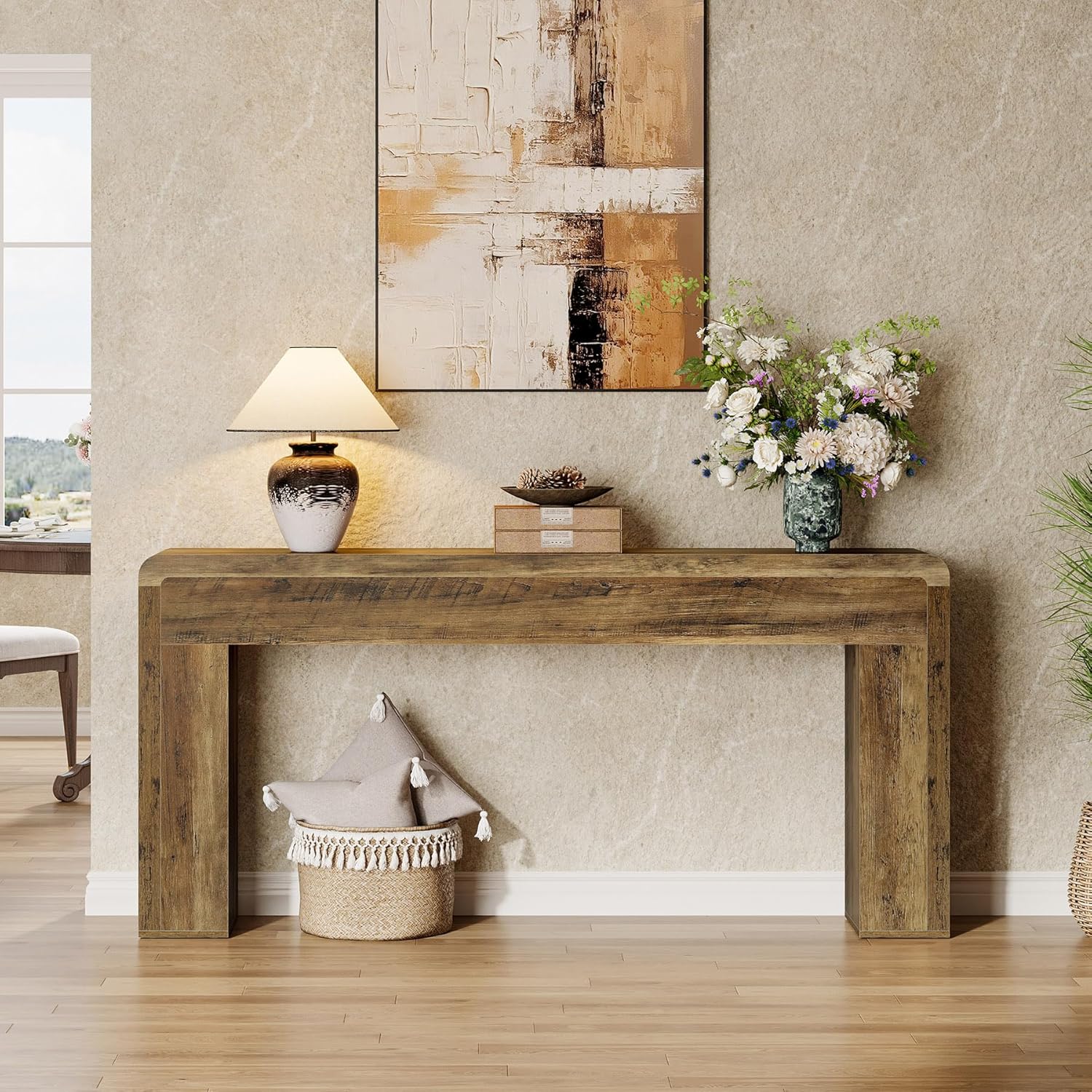 70.9" Console Table, Wooden Sofa Table Entryway Console Foyer Table Tribesigns