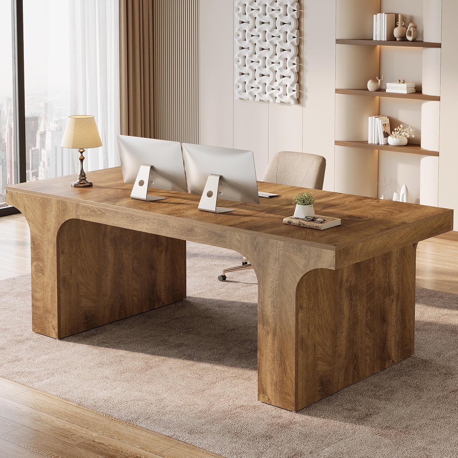 70.87" Executive Desk, Simple Computer Desk Conference Table for 6 - 8 Tribesigns