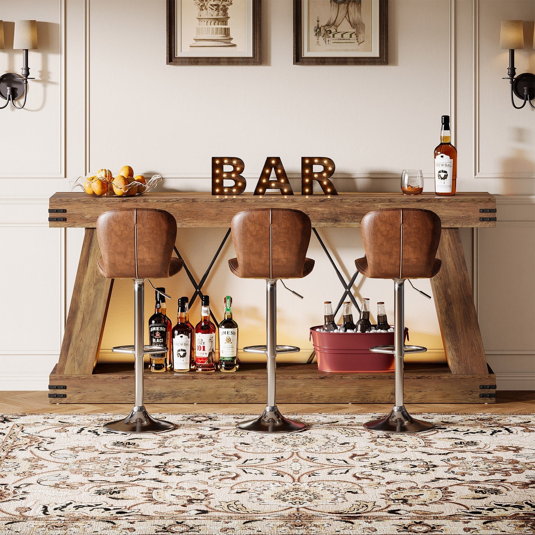 70.9" Console Table, Farmhouse Sofa Entryway Table with Sturdy Base Tribesigns