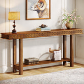 70.9-Inch Console Table, Wood 2-Tier Sofa Table Long Entryway Accent Table Tribesigns 3