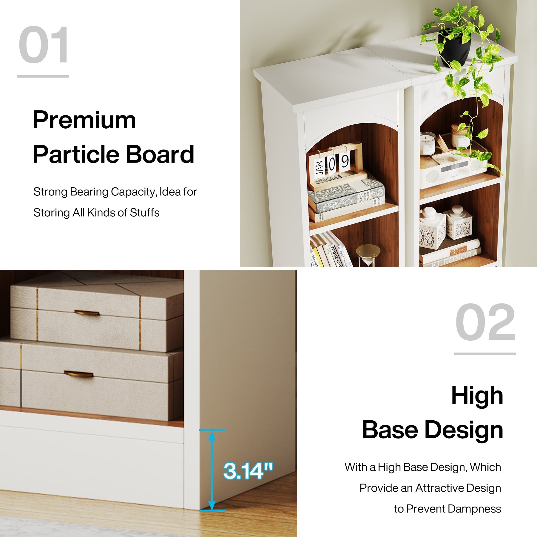 70.9" Narrow Bookcase, 5-Tier Cube Bookshelf Display Rack with Storage Tribesigns