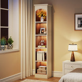 70.9" Narrow Bookcase, 5-Tier Cube Bookshelf Display Rack with Storage Tribesigns 3