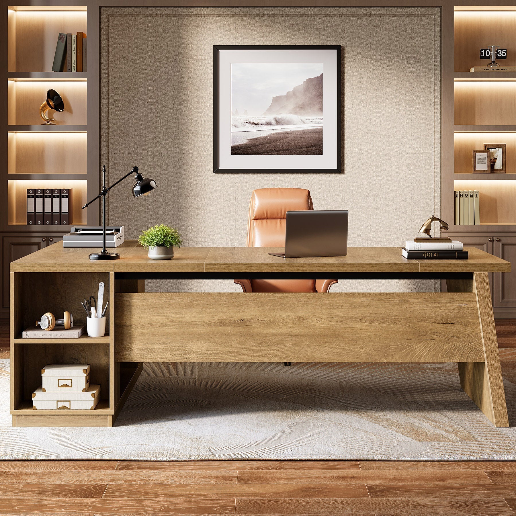 78" L Shaped Executive Desk, Corner Computer Desk Home Office Desk Tribesigns