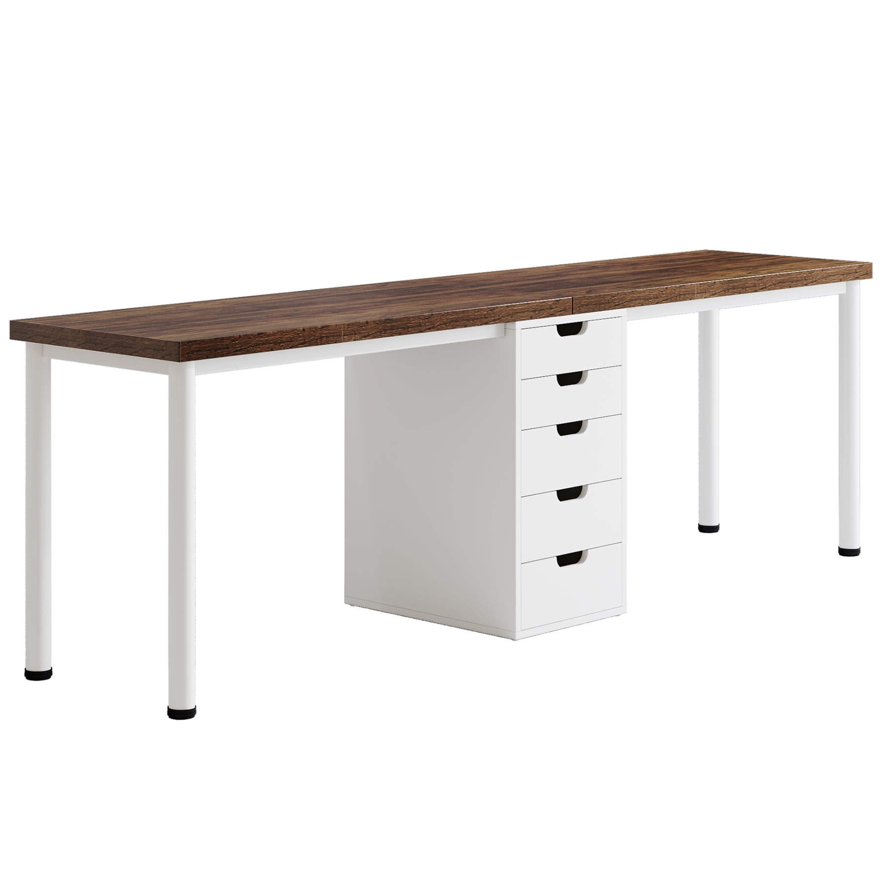 78.7" Two Person Desk, Long Computer Desk with 5 Drawers