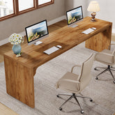 78.7" Two Person Desk, Wood Long Computer Desk Double Desk Tribesigns 3