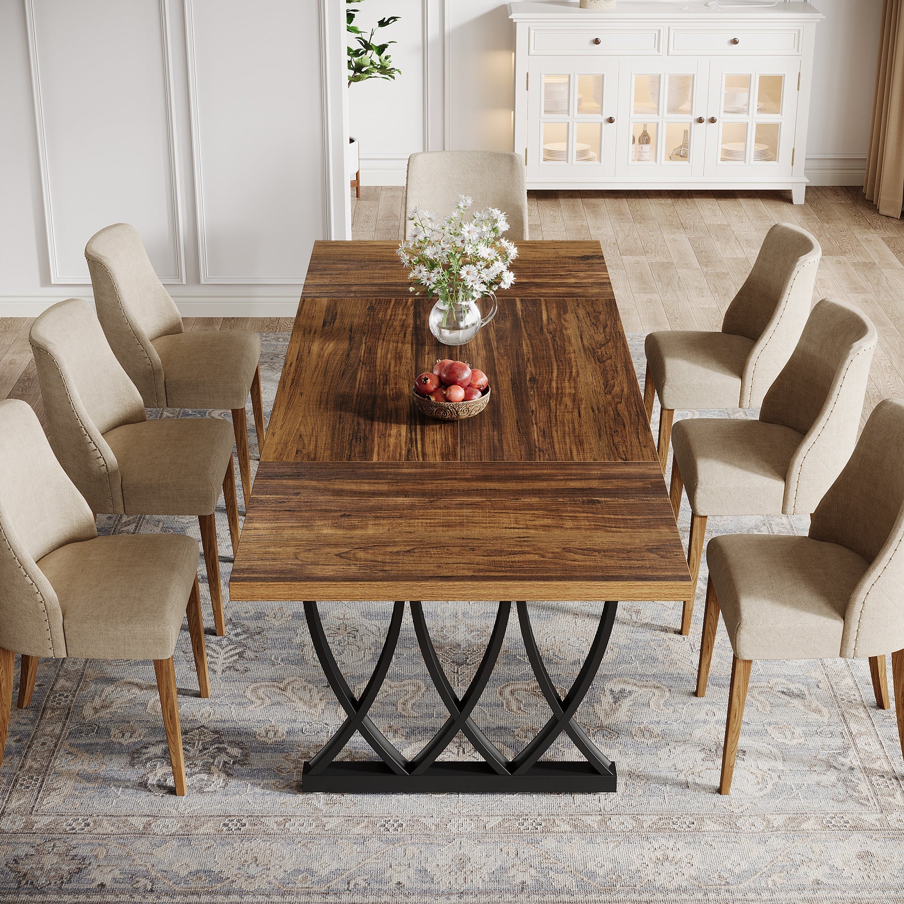 70.8" Dining Table, Wood Kitchen Table Dinner Table for 6 - 8 People Tribesigns