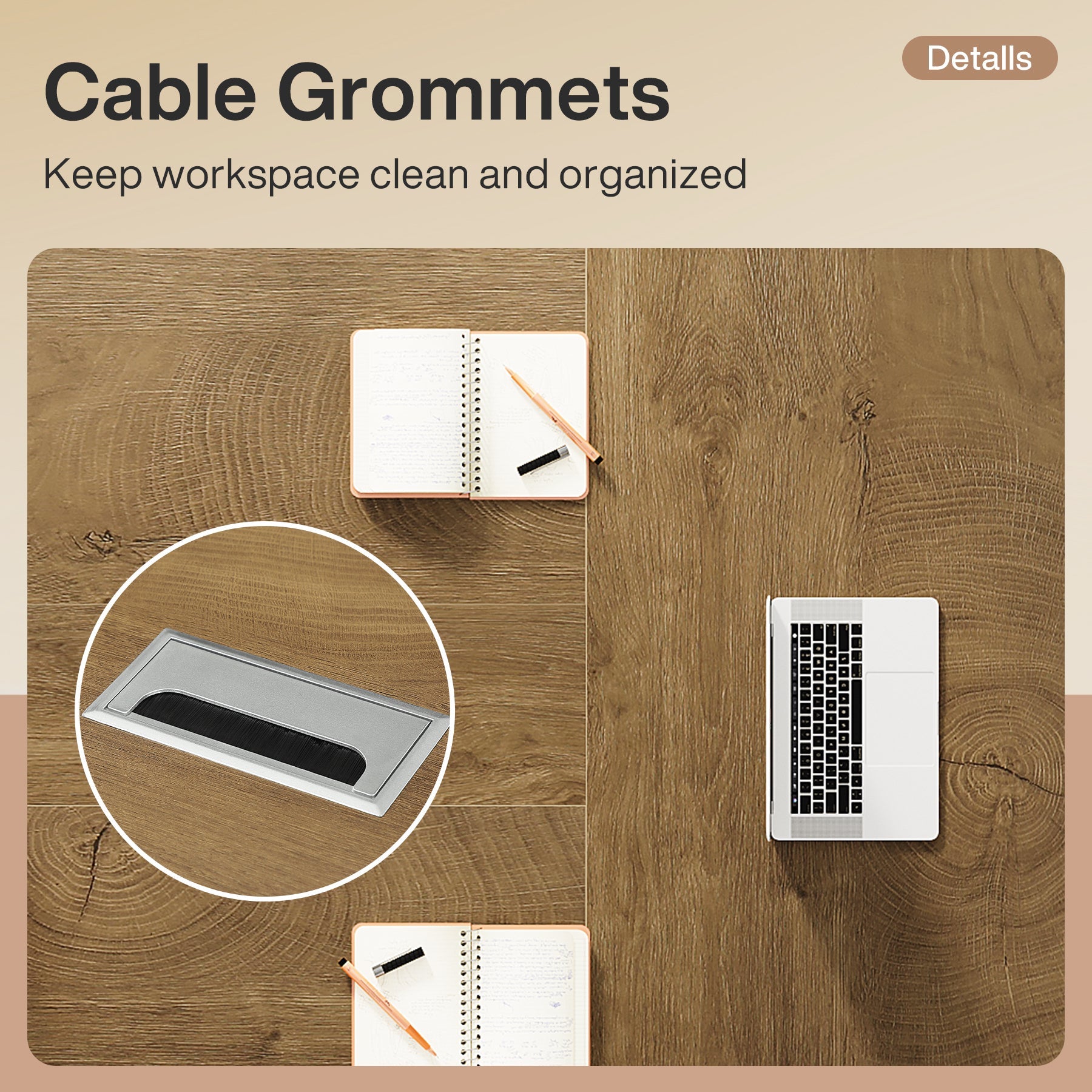 94.5" Conference Table, 8FT Meeting Desk with Cable Grommet for 10 People