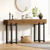 63" Console Table, Farmhouse Sofa Table with Metal Frame for Entryway 3