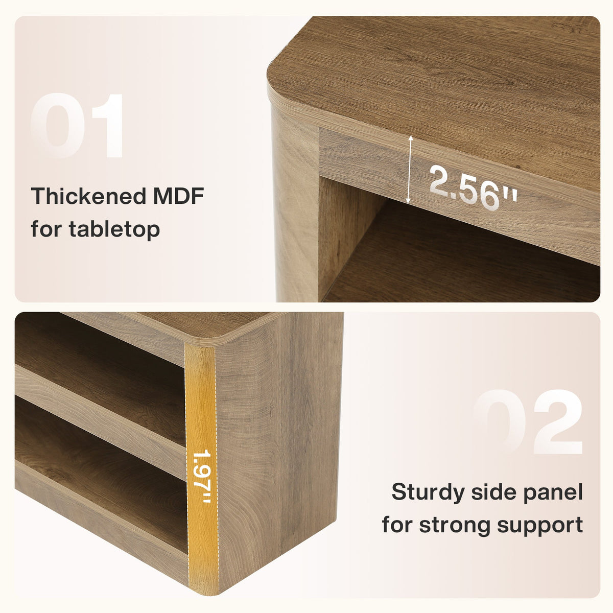 55" Entryway Bench, 3-Tier Shoe Bench End of Bed Seat for Hallway, Bedroom
