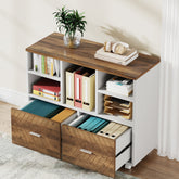 2-Drawer File Cabinet, Mobile Lateral Filing Cabinet for Home Office 3