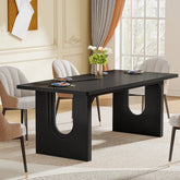 71" Dining Table for 6 to 8 People, Modern Wood Kitchen Dinner Table 3
