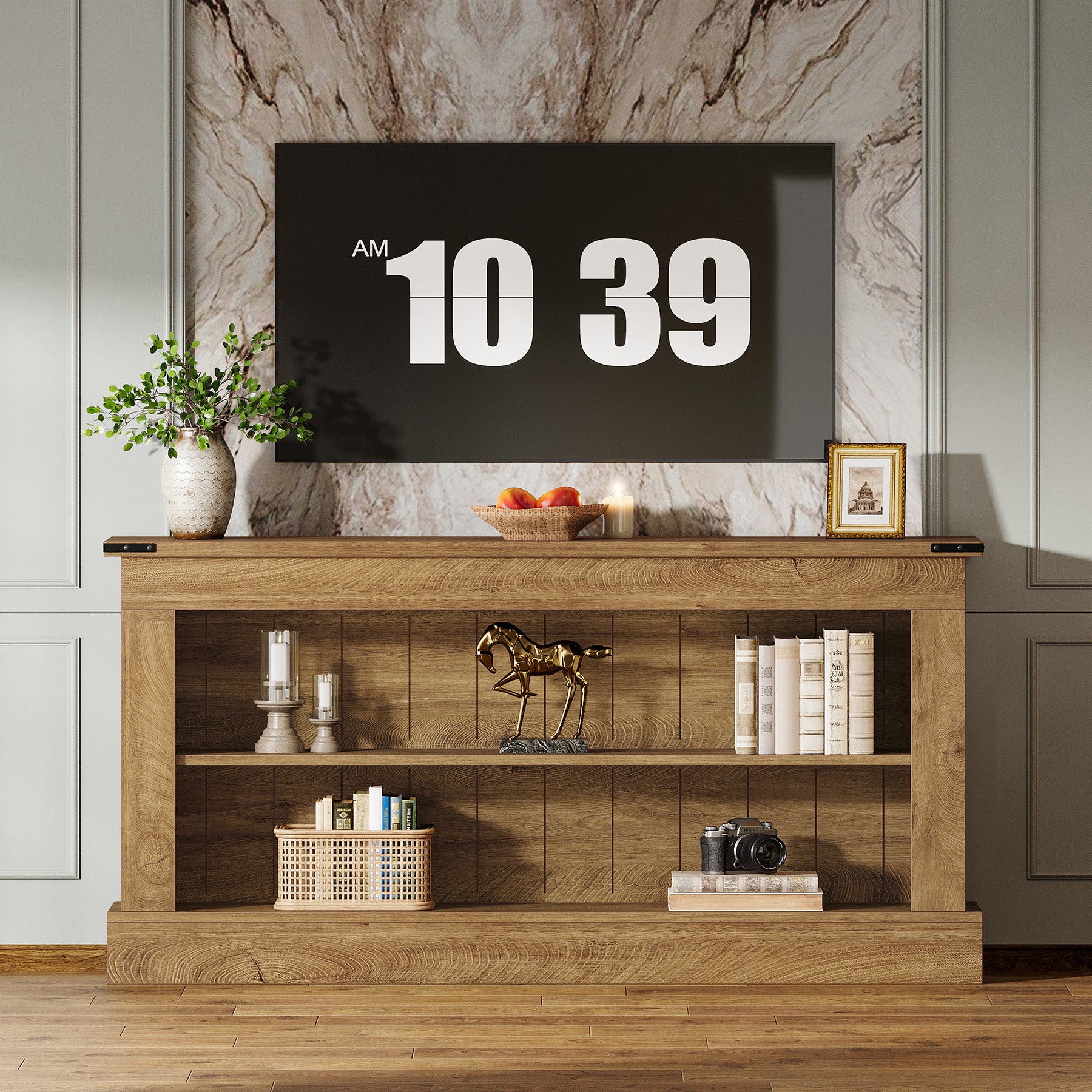 63" TV Stand, Modern Entertainment Center Media Console For 75" TV