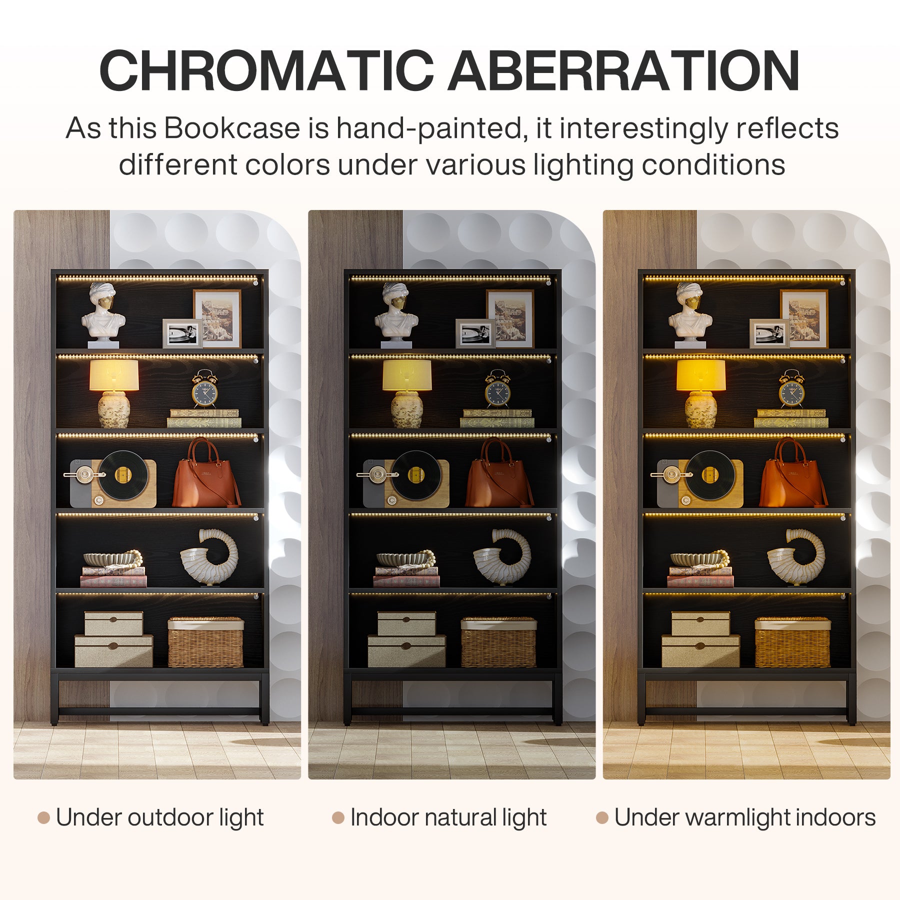 70.8" Bookcase, Large Bookshelf Organizer with 5-Tier Storage Shelves