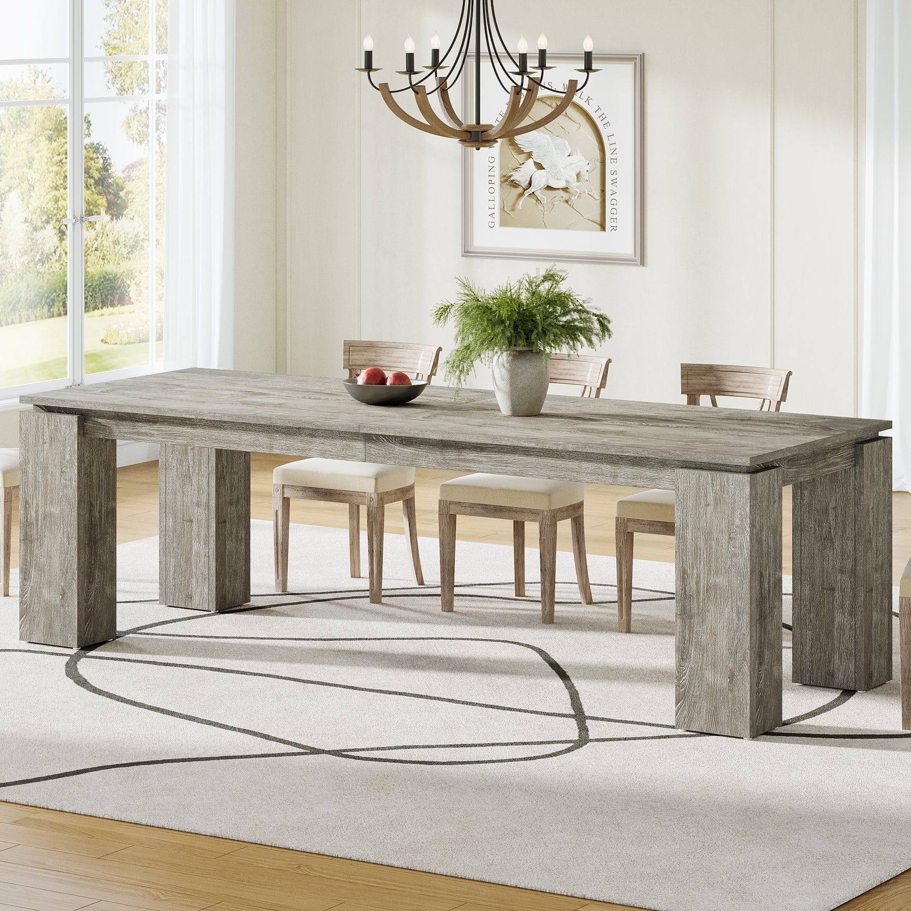 86" Modern Dining Table, Extra Long Kitchen Table for 6 - 8 Tribesigns