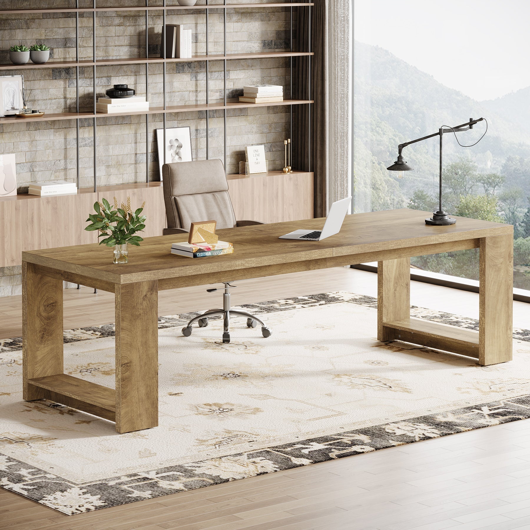 86" Two Person Desk, Long Computer Desk Conference Table Tribesigns