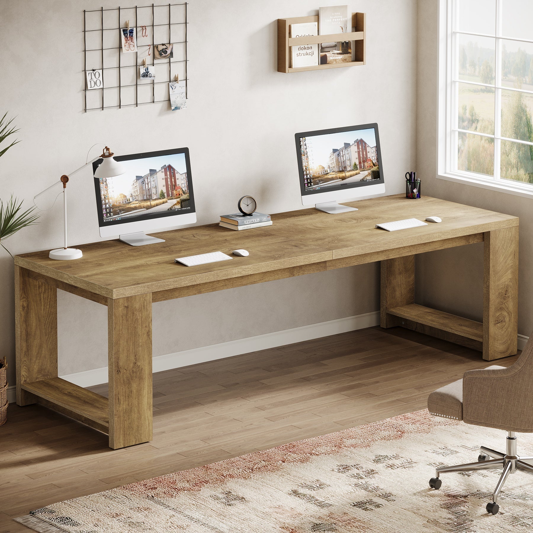 86" Two Person Desk, Long Computer Desk Conference Table Tribesigns