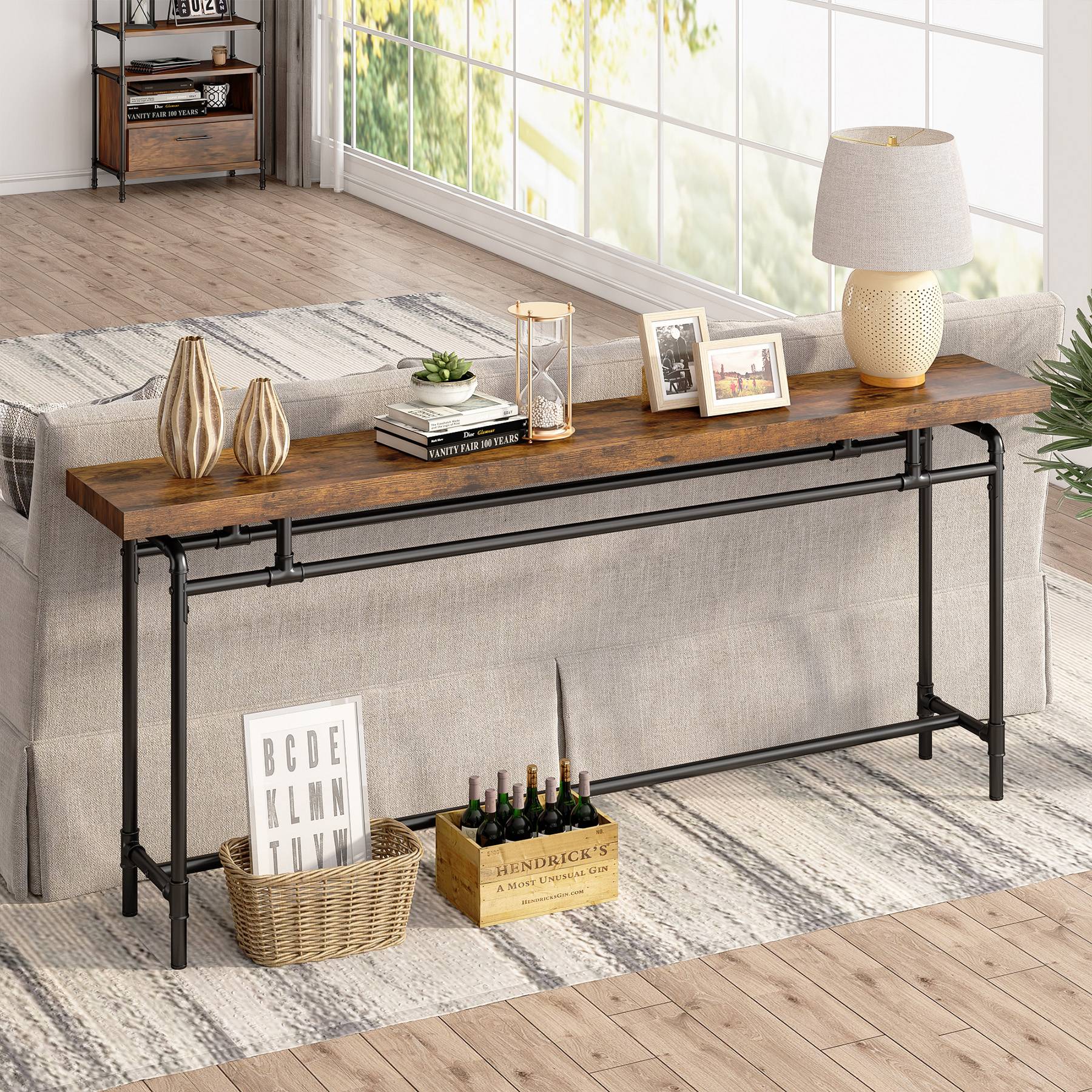 Console Table, 70.9" Narrow Long Entryway Sofa Table Tribesigns