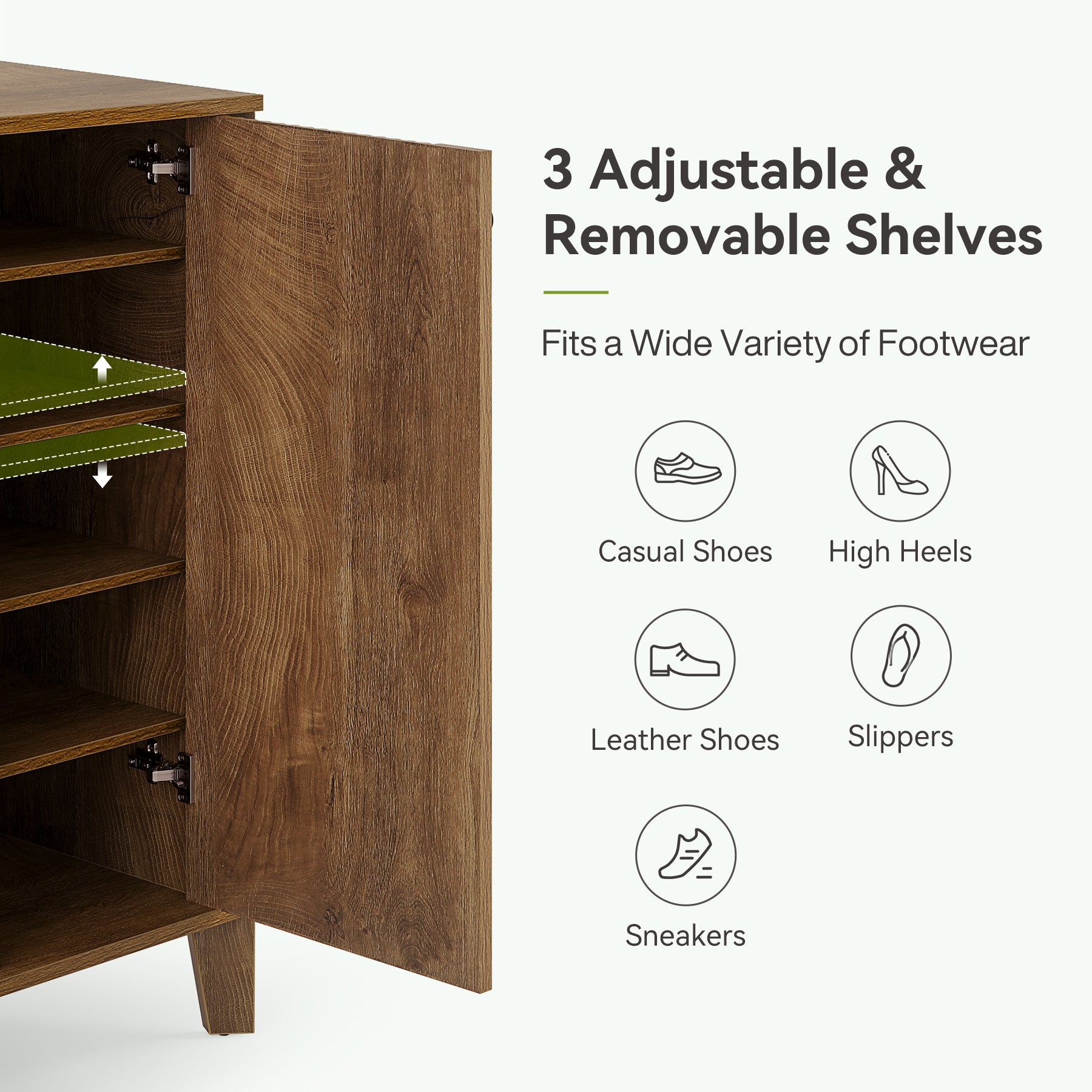 6-Tier Shoe Cabinet with Doors, 30 Pairs Entryway Shoes Rack Organizer
