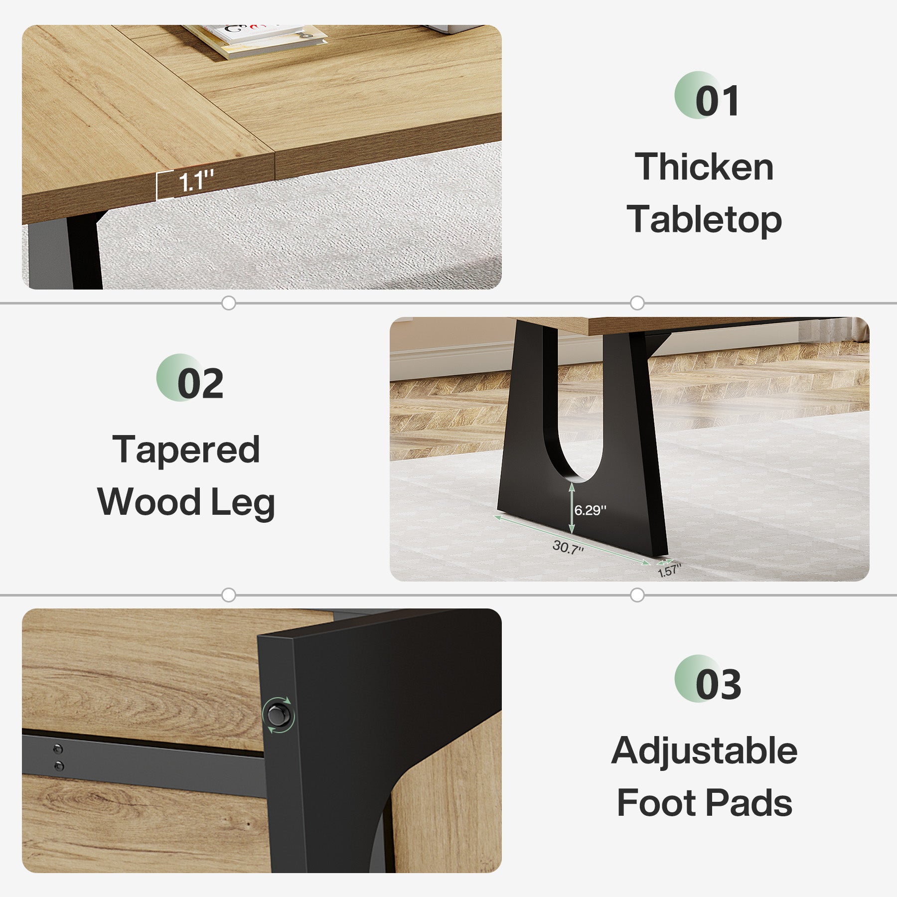 70" Executive Desk, Modern Computer Office Desk Workstation