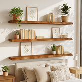47.2" Floating Shelves for Wall Set of 3, Solid Wood Live Edge Wall Shelves 3