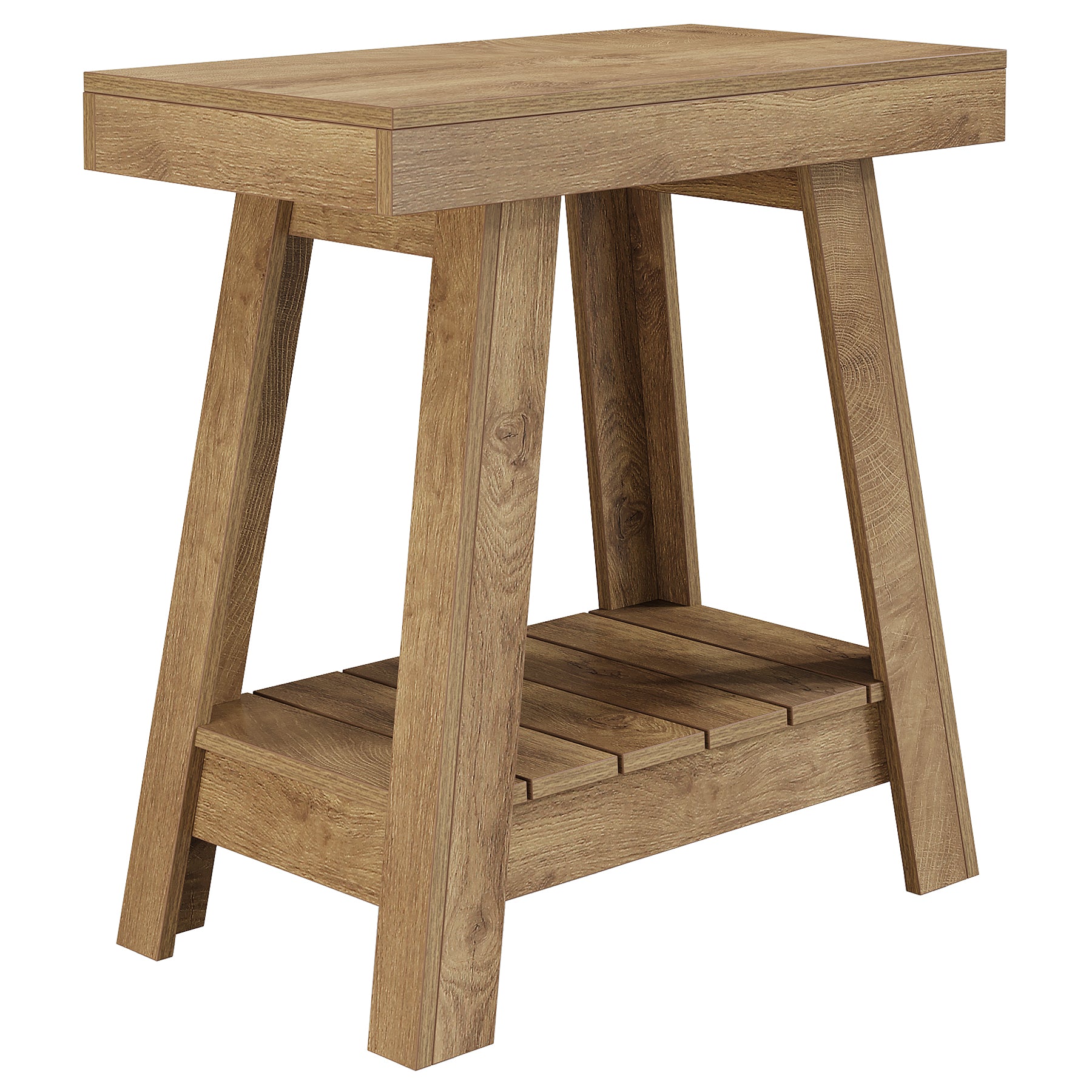 2-Tier  End Table, Small Sofa Side Table Slim Nightstand with Storage for Living Room