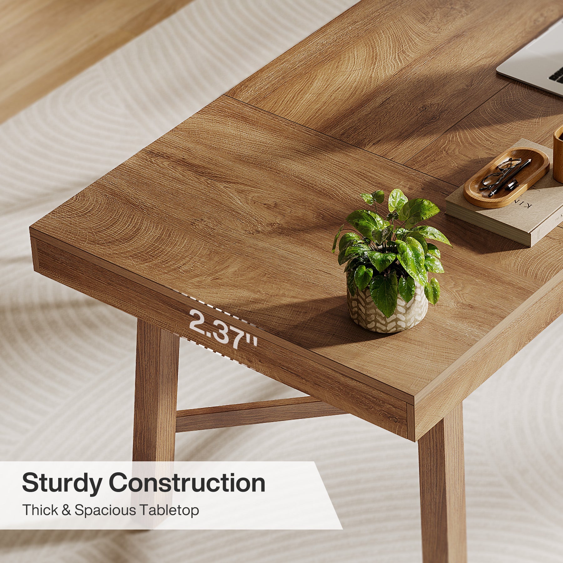 Rectangle Dining Table, 70.9" Kitchen Table with Reinforced Legs for 6-8