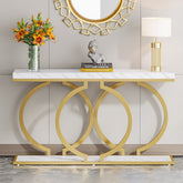 Console Table, 55 inch Faux Marble Entryway Sofa Table Tribesigns 3