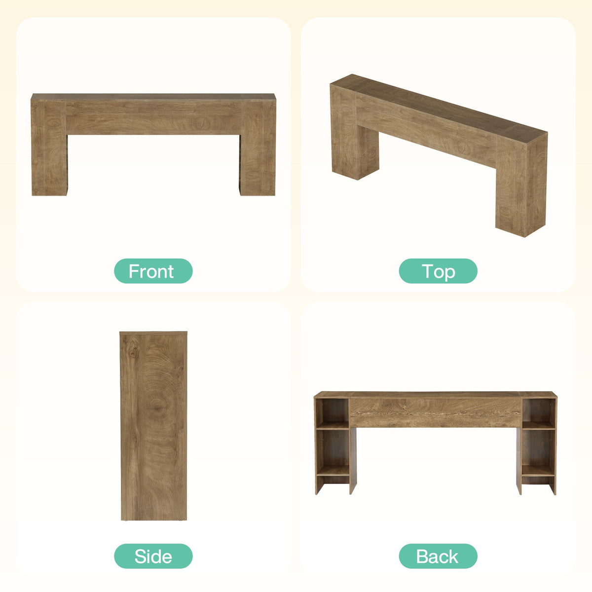 79" Console Table, Farmhouse Sofa Table with Double Pedestal Base for Entryway