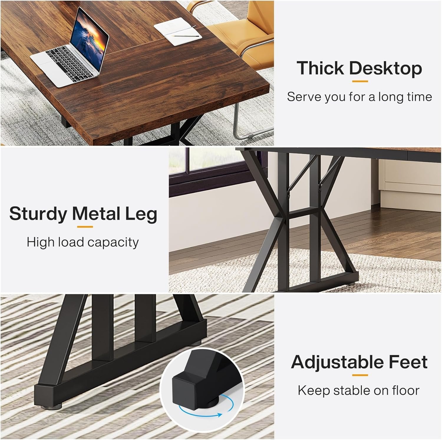 6FT Conference Table, Rectangle Meeting Room Table Executive Desk