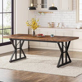 Wood Dining Table, Farmhouse 70.8" Kitchen Table for 6 People 3