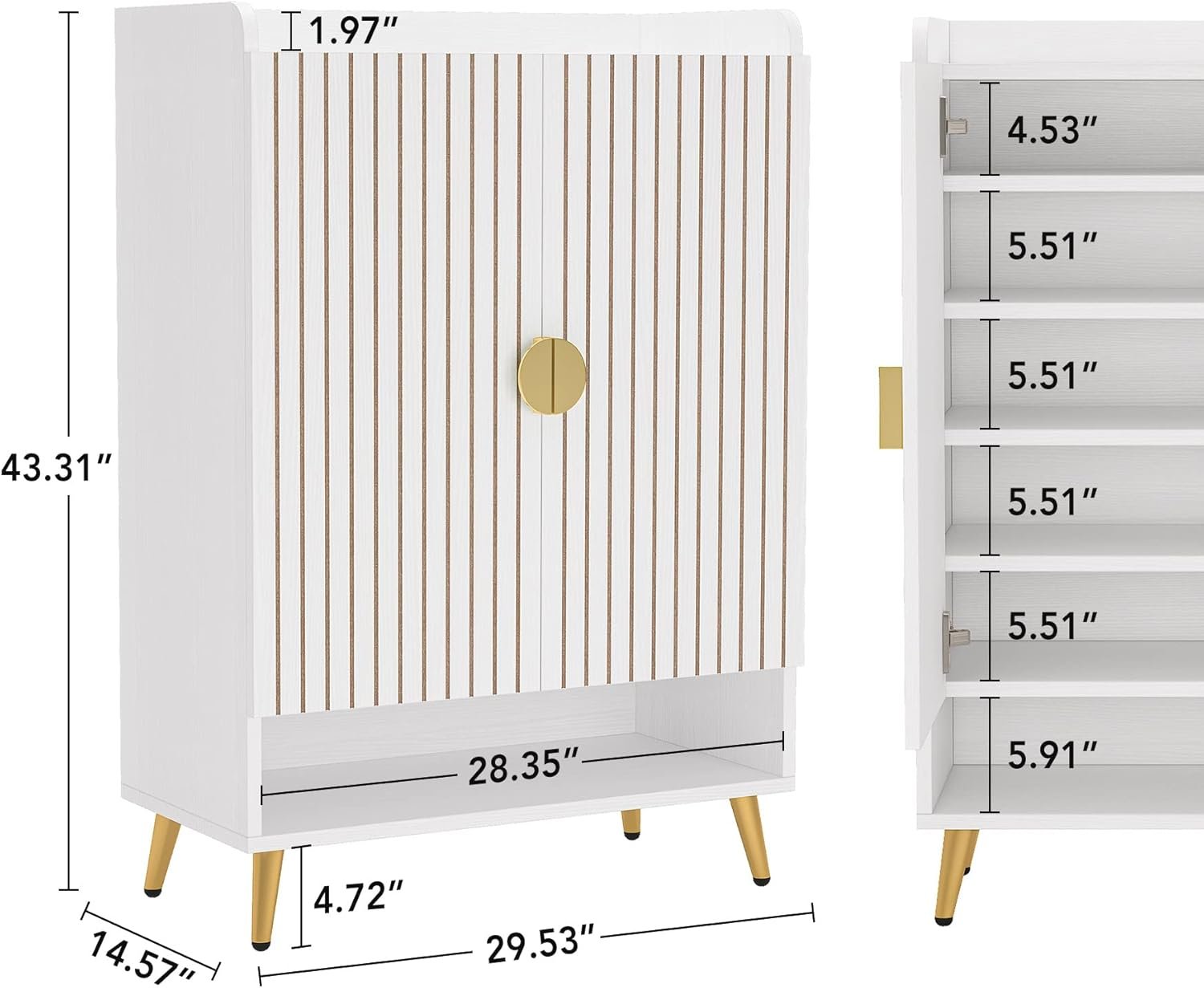 7-Tier Shoe Cabinet, Shoe Storage Organizer with Adjustable Shelves