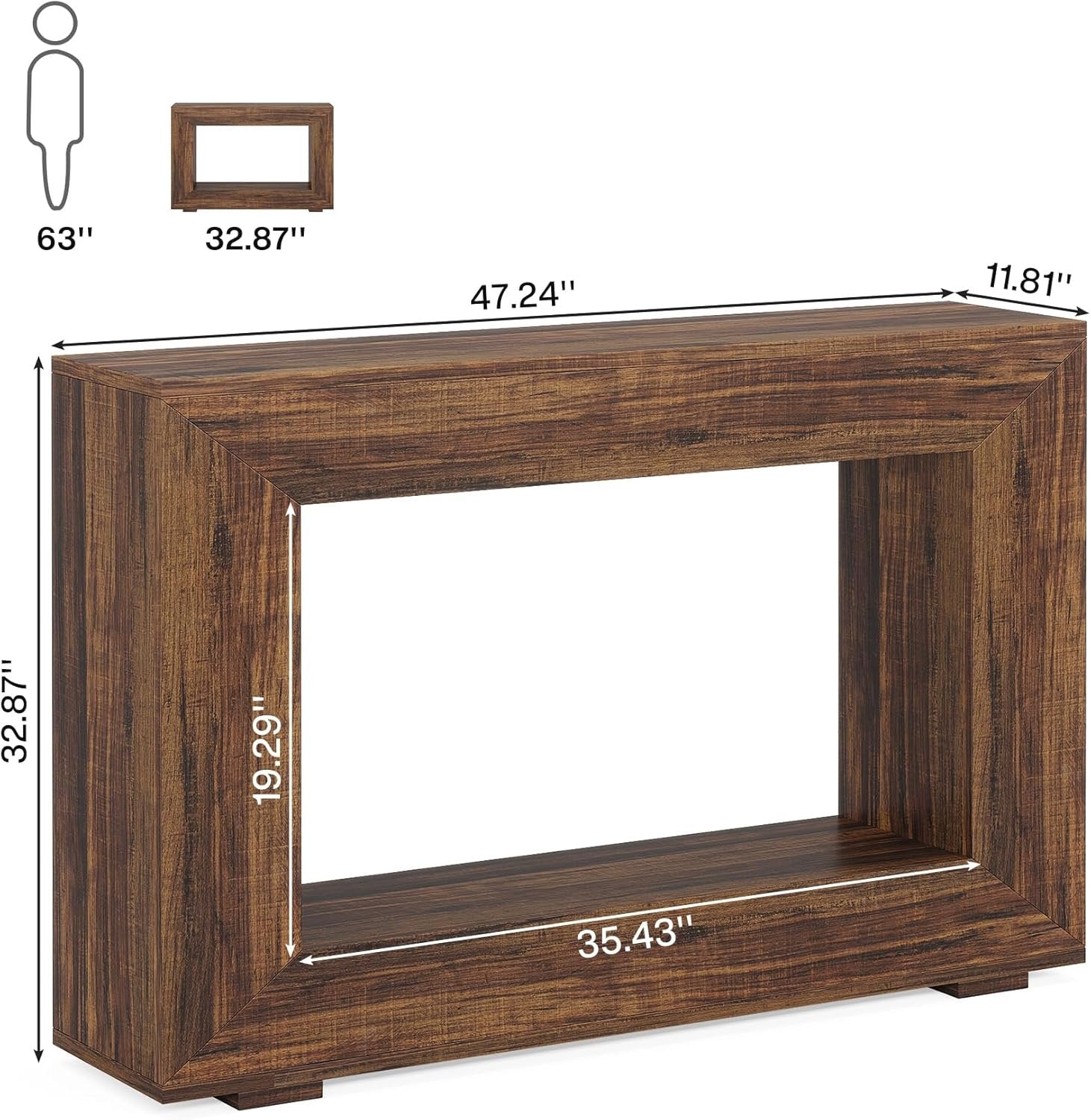 Farmhouse Console Table, 47" Wood Entryway Sofa Table with Storage