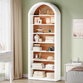 6-Tier / 8-Tier Bookshelf, Wooden Arched Bookcase Display Shelving Unit 3