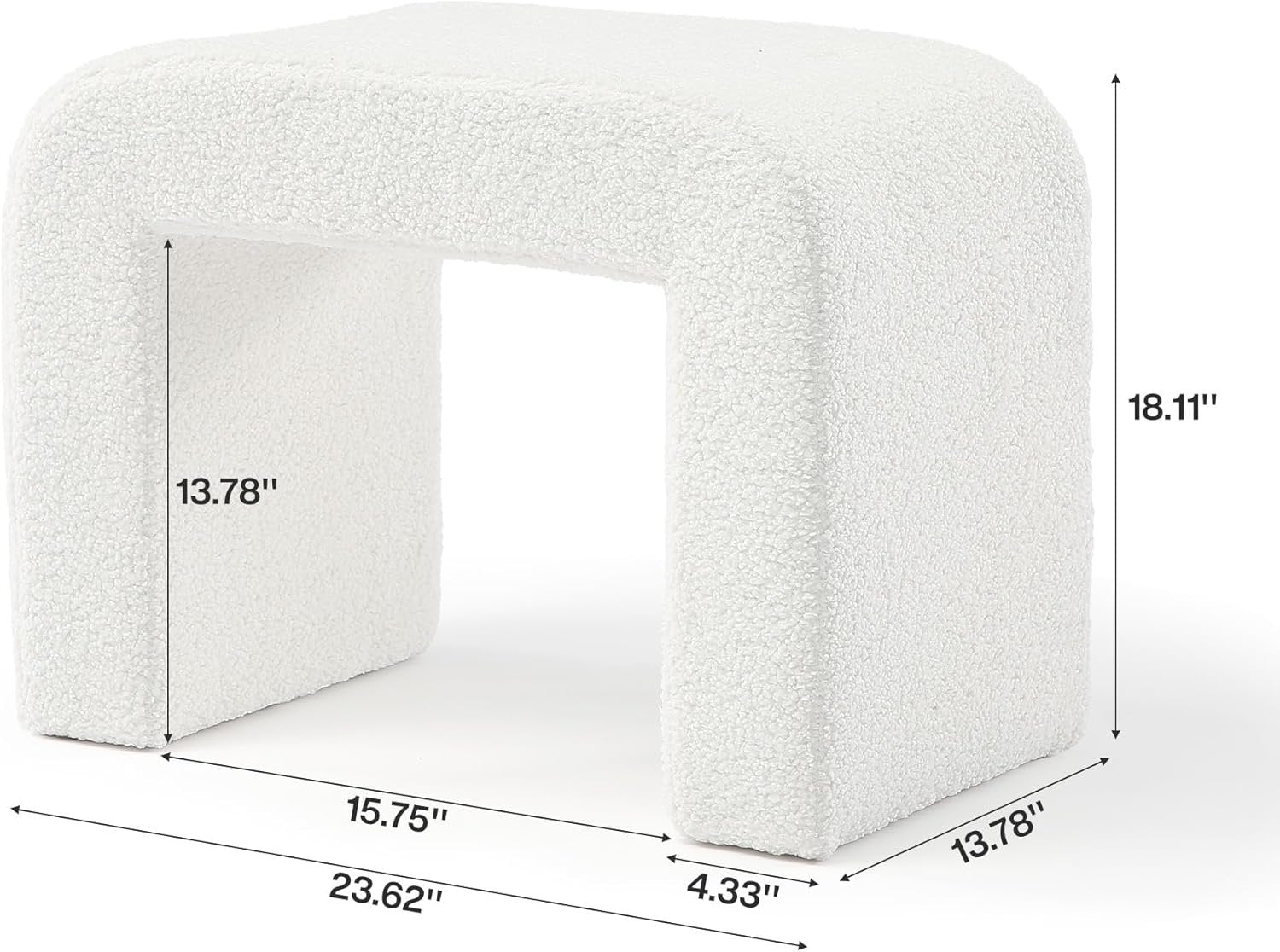 Modern Vanity Stool, Upholstered Ottoman Sofa Footrest for Entryway, Bedroom