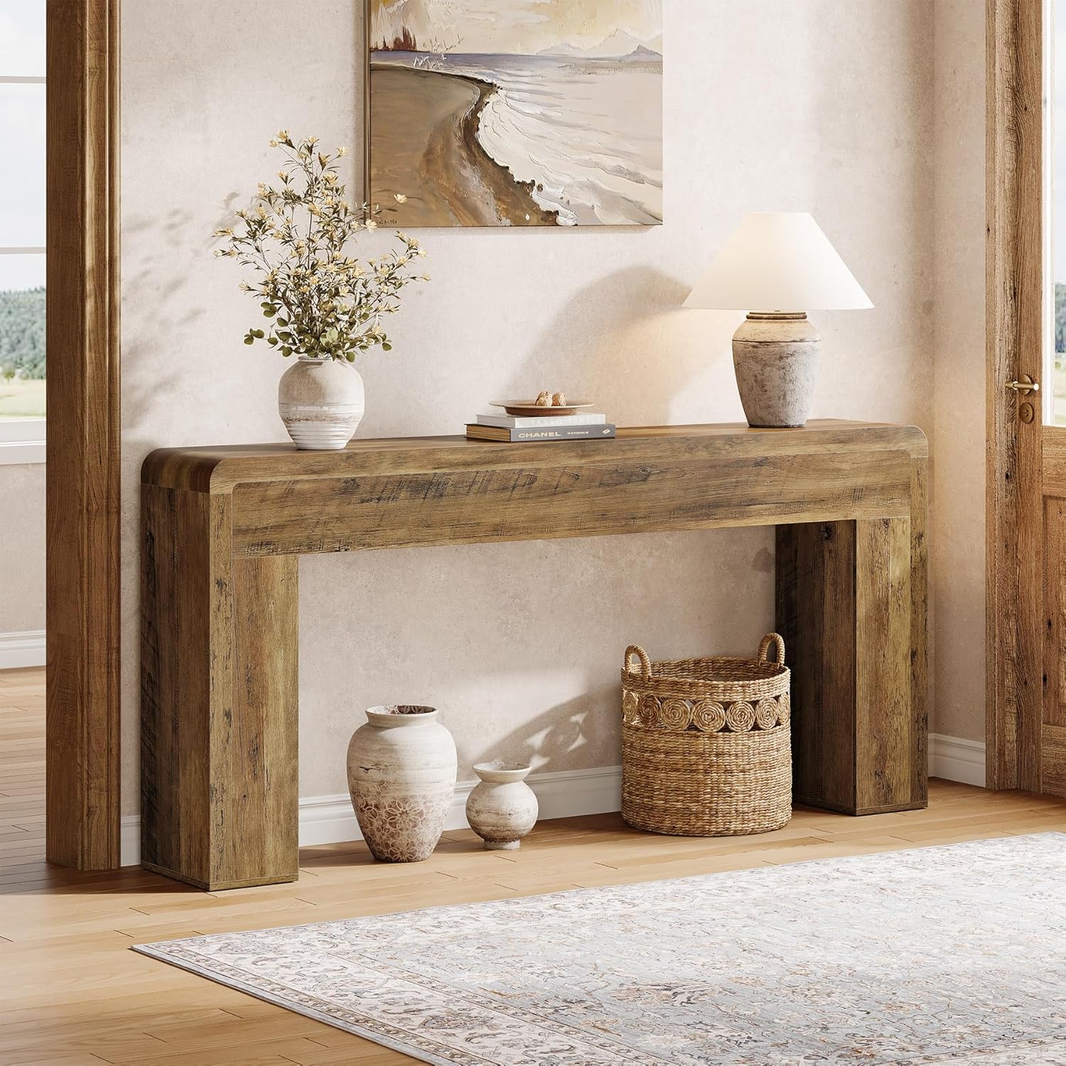 70.9" Console Table, Wooden Sofa Table Entryway Console Foyer Table Tribesigns