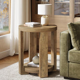 2-Tier Round End Table, Small Side Table Accent Table for Living Room 3