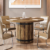 39.37" Round Conference Table, Farmhouse Meeting Room Table for 4 3
