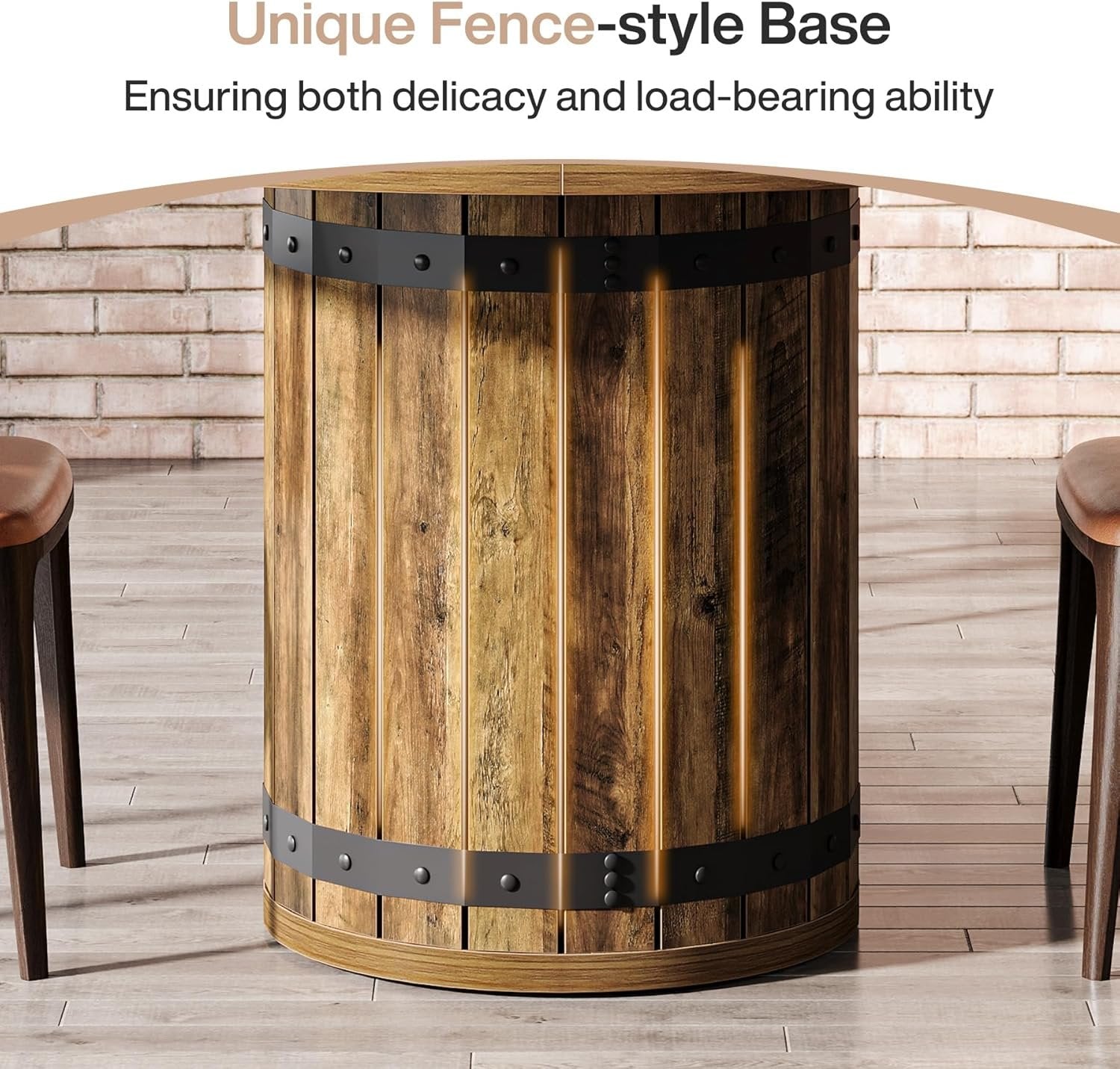 39.37" Round Conference Table, Farmhouse Meeting Room Table for 4