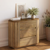 Oversized Nightstand, 35" Wide Dresser Bedwide Table with with 3 Drawers 3