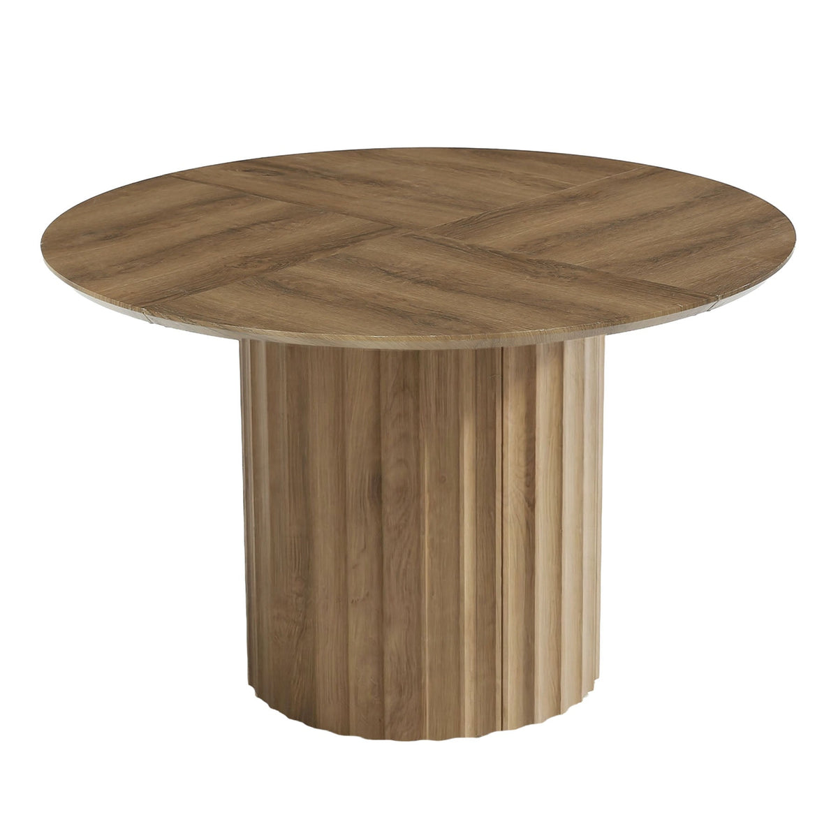 47" Round Conference Table for 4-6, Modern Rustic Meeting Table with Sturdy Base