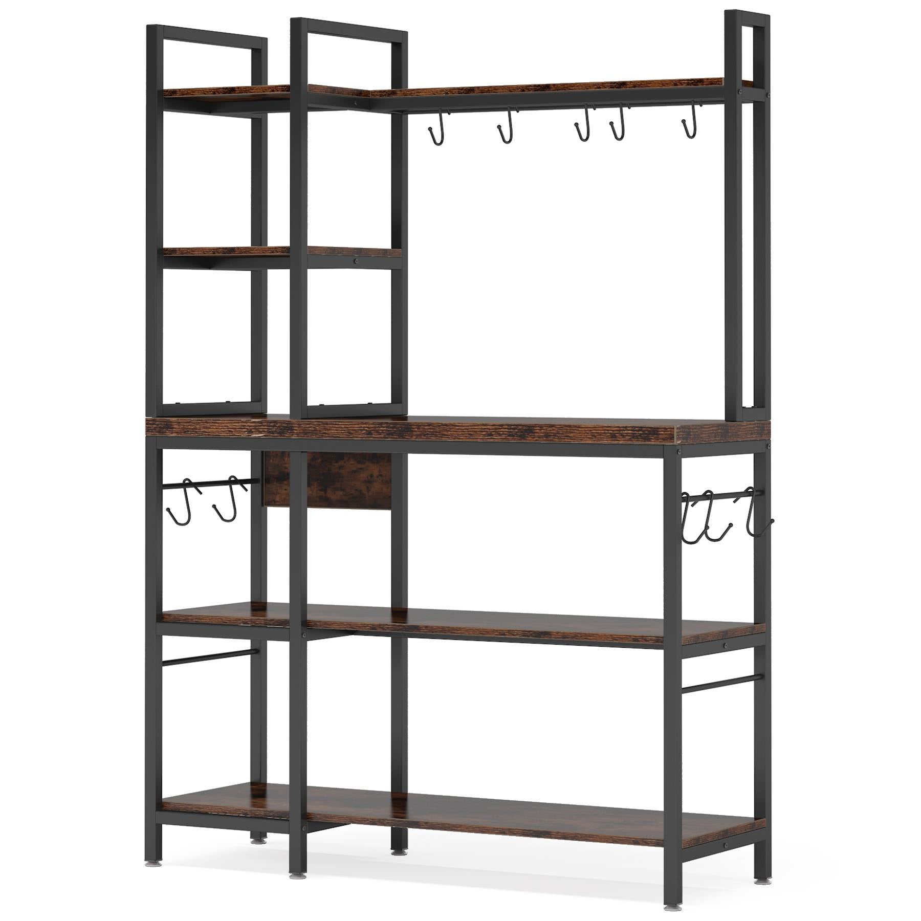 Kitchen Baker's Rack, 5-Tier Utility Storage Shelf with Hutch Tribesigns