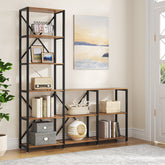 Tribesigns 9 Shelves Bookshelves, Industrial Ladder Corner Etagere Bookcase Tribesigns 3