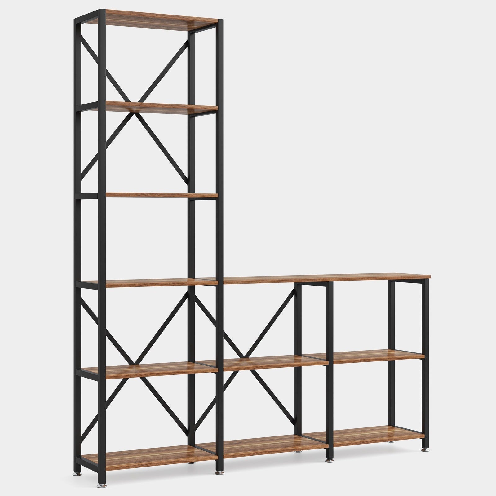 Tribesigns 9 Shelves Bookshelves, Industrial Ladder Corner Etagere Bookcase Tribesigns