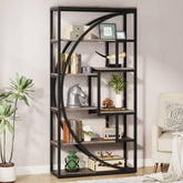 Tribesigns Bookshelf, Industrial Bookcase with 8 Open Storage Shelf Tribesigns#Color_Gray & Black 3