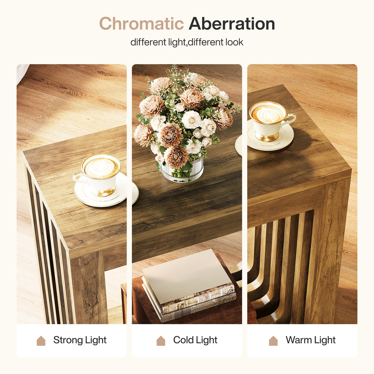 Narrow Sofa Side Table, Farmhouse End Table with Slatted Open Frame