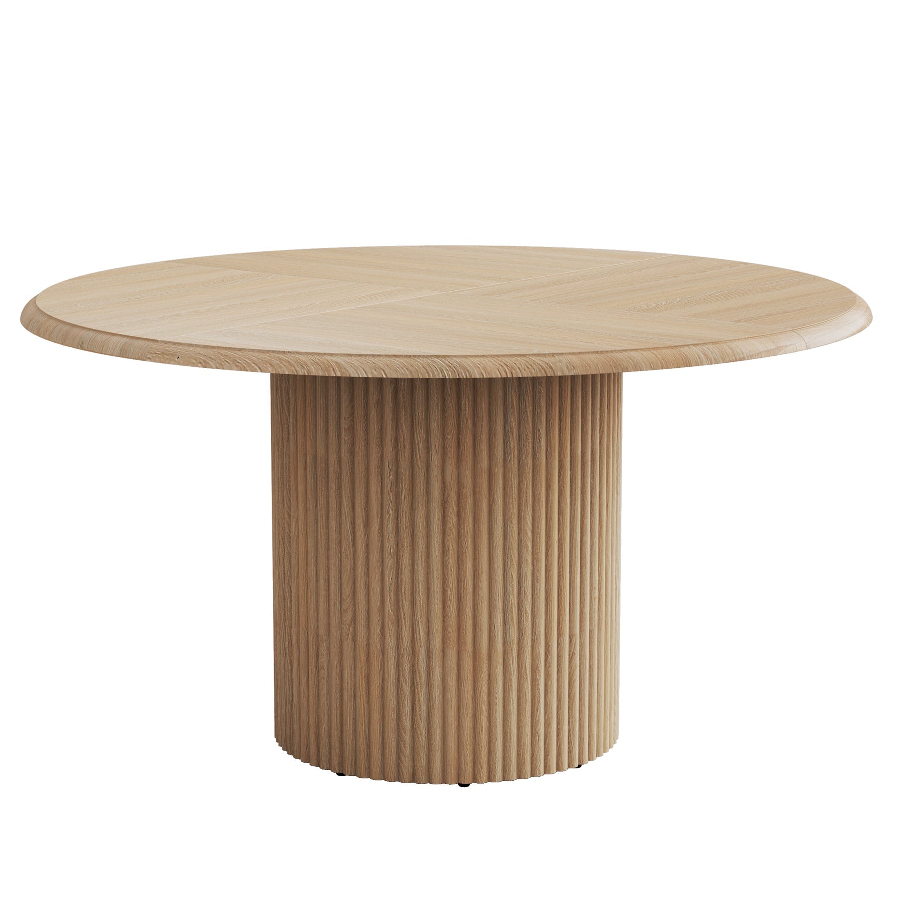 47" Round Conference Table with Fluted Metal Base for 4-6 People