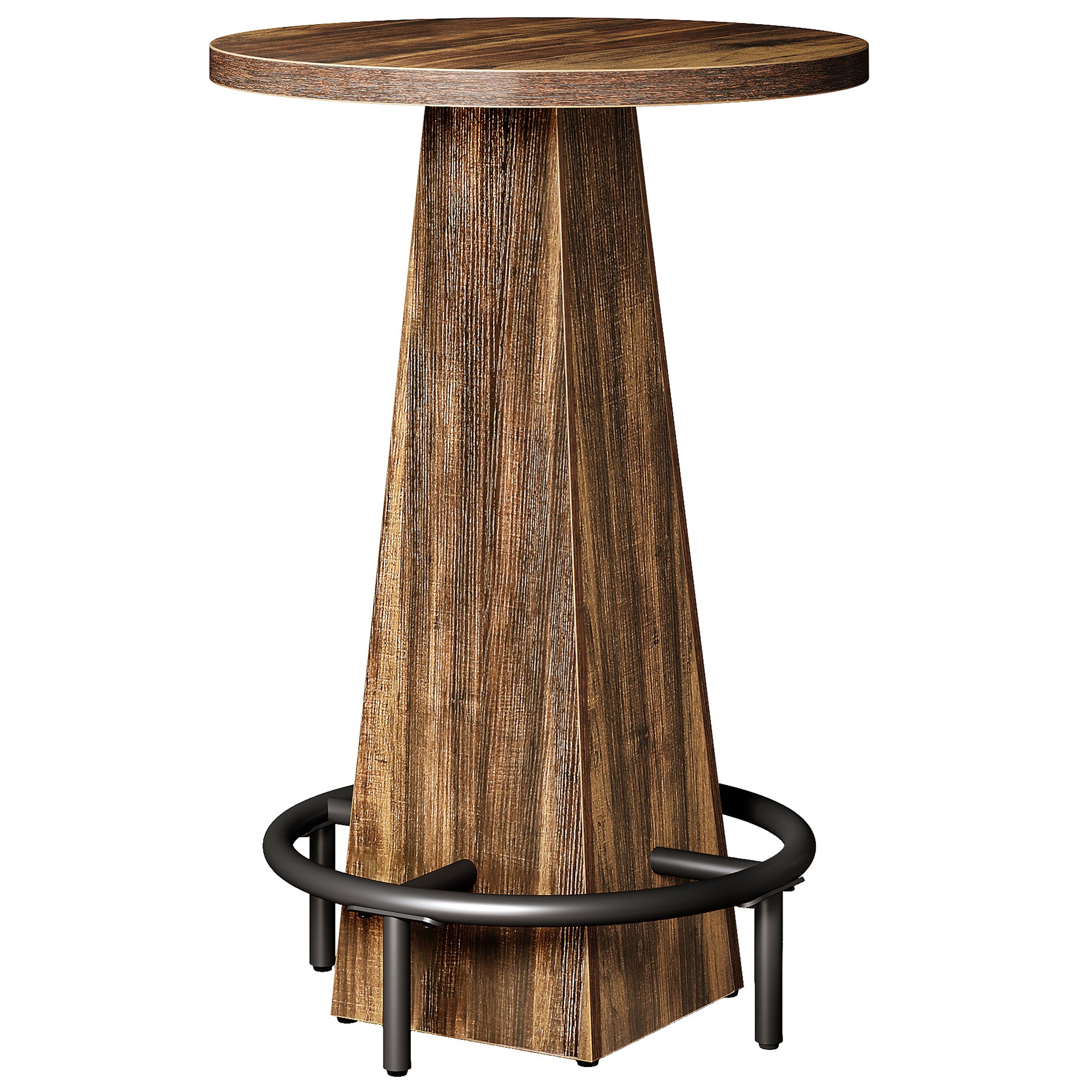 Round Bar Table, 37.4" High Pub Table for Dining Room (Only Table)